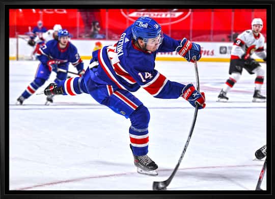 Nick Suzuki Montreal Canadiens Framed 20" x 29" Shooting Canvas 31.5" x 22.5"